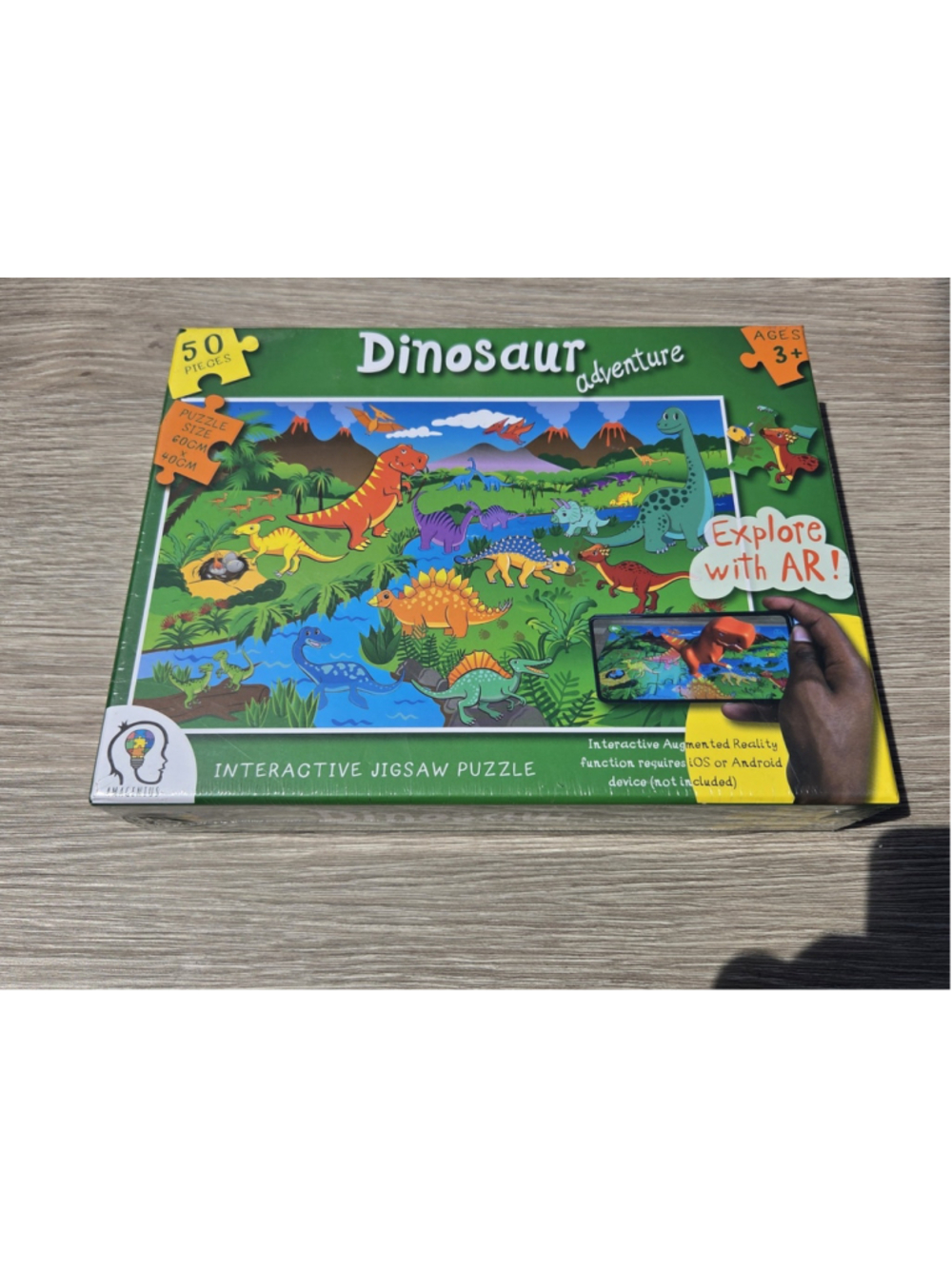 Amagenius Dinosaur Adventure 50 Piece Interactive AR Jigsaw Puzzle New Sealed